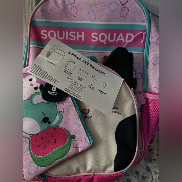 NWT Squishmallow backpack. Has pen mark on lunch bag and small mark on back. - Picture 6 of 11